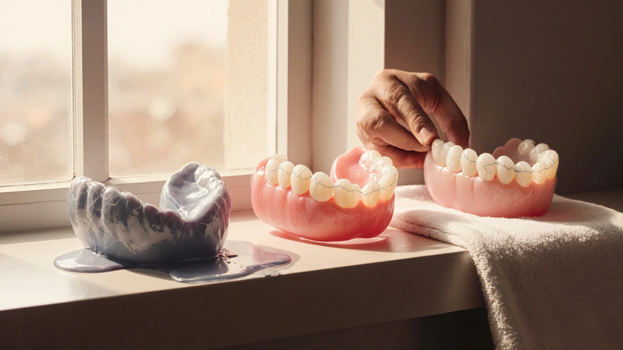 Tři typy chráničů na zuby: hotový, tepelně přizpůsobitelný a profesionálně vyrobený.