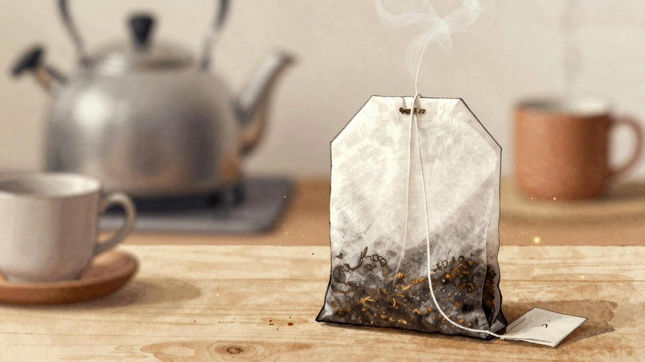 Černý čajový pytlík je přiložen k obličeji pro zmírnění zánětu zubu.