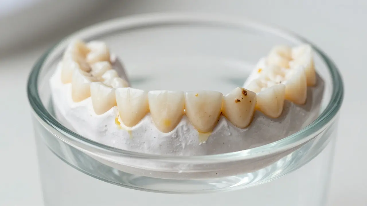 Jak bezbolestně odstranit zubní kámen ze zubní protézy a chránit ji před poškozením