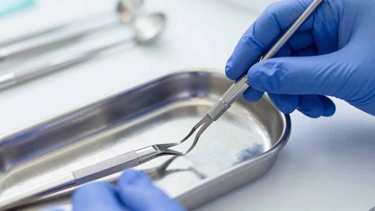 Sterilní chirurgické nástroje pro vytržení zubu