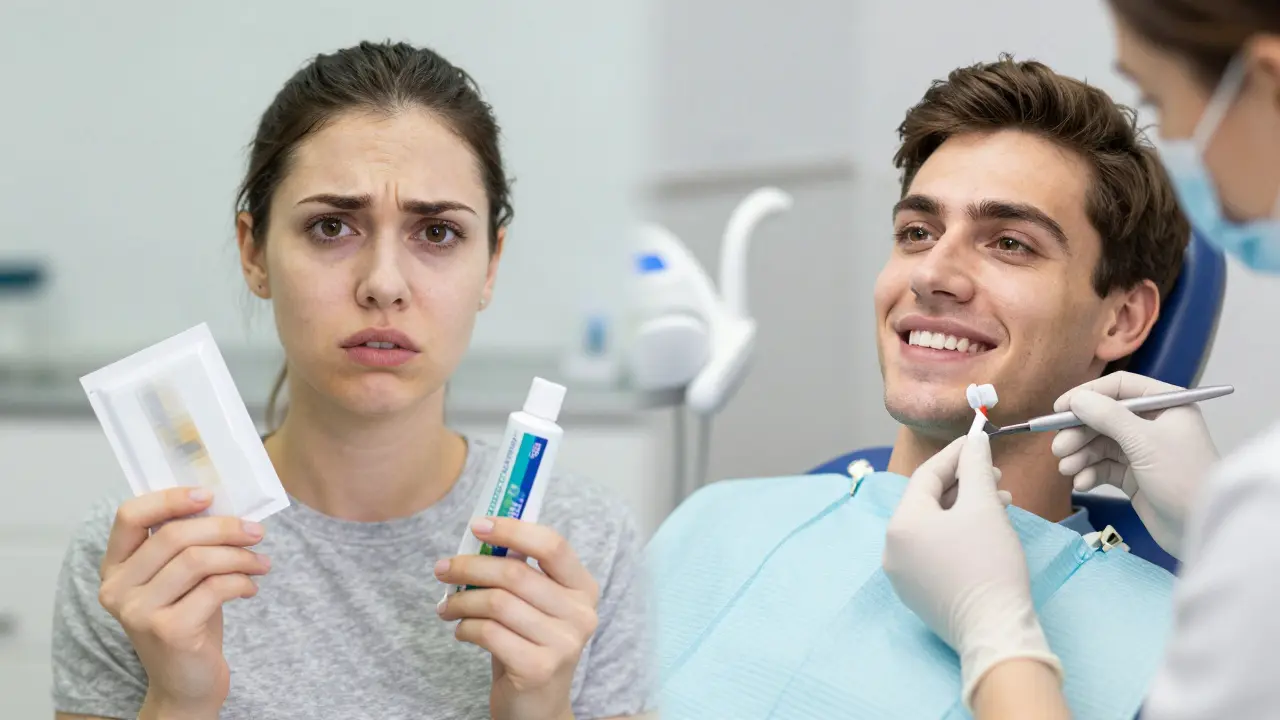 Porovnání neúčinného domácího bělení s profesionální péčí u zubaře pro tetrcyklinové zuby