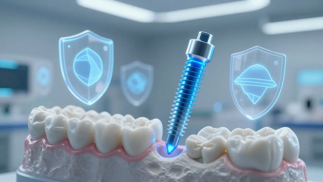 Konceptuální vizualizace bezpečné implantace zubu při dobře kompenzovaném diabetu