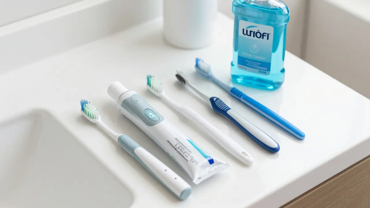 Přehled produktů pro ústní hygienu seniorů: kartáček, pasta a mezizubní kartáčky